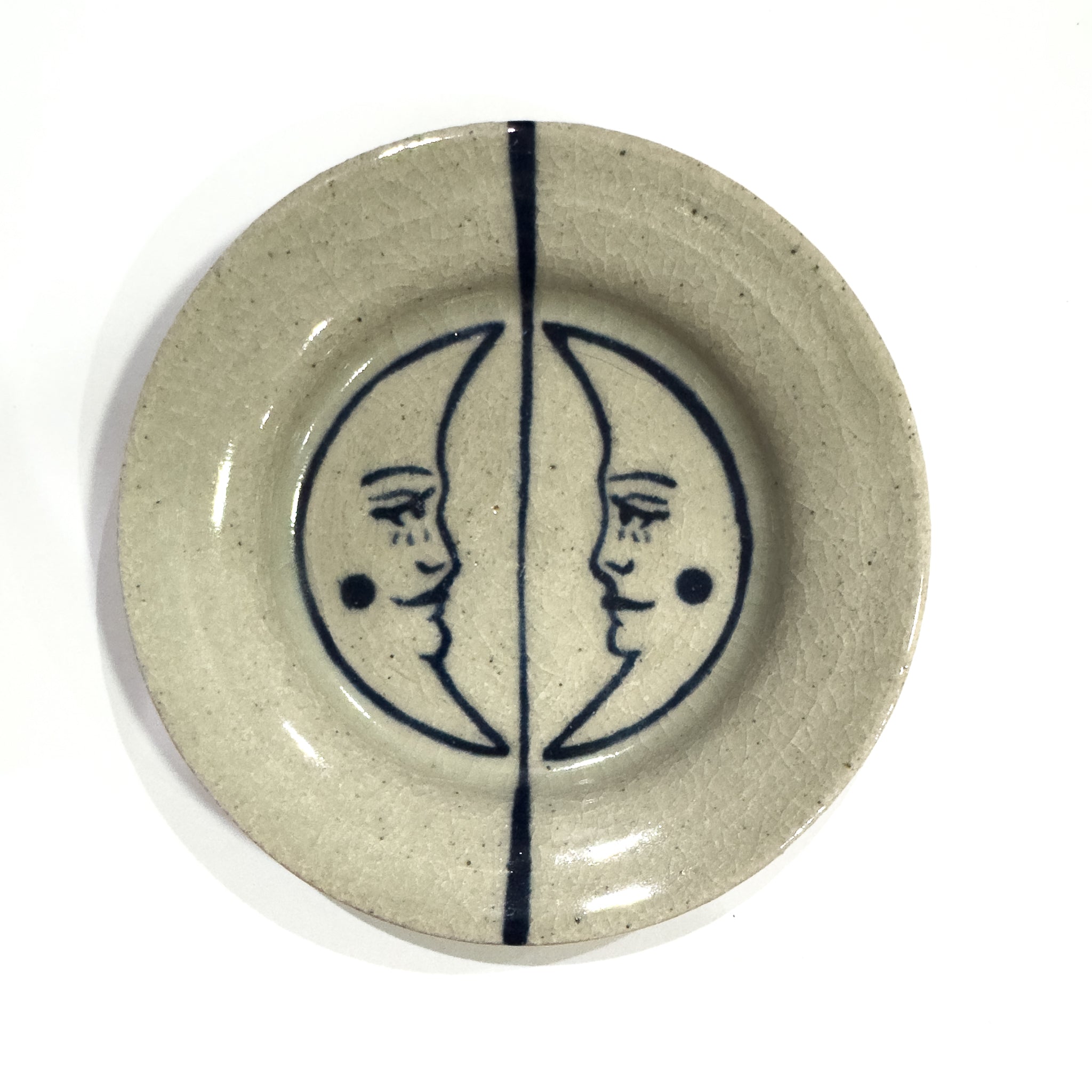 Celestial Motif Stoneware Plate - Moon